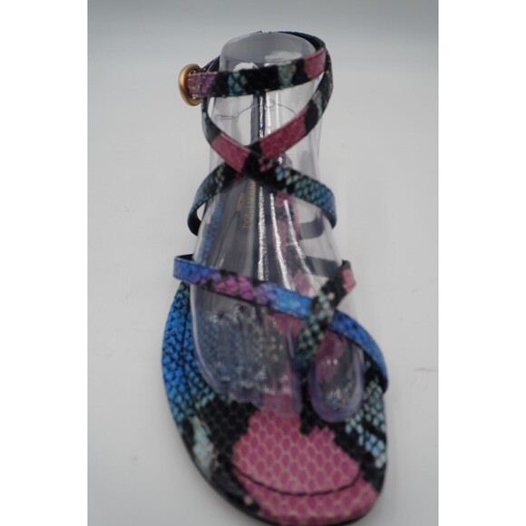 Marion Parke Toscana Harvey Python Snakeskin Indigo Strappy Sandals Size 8.5/39 - Picture 15 of 16